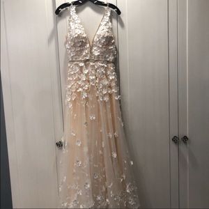 Mac Dugell white 3D floral gown